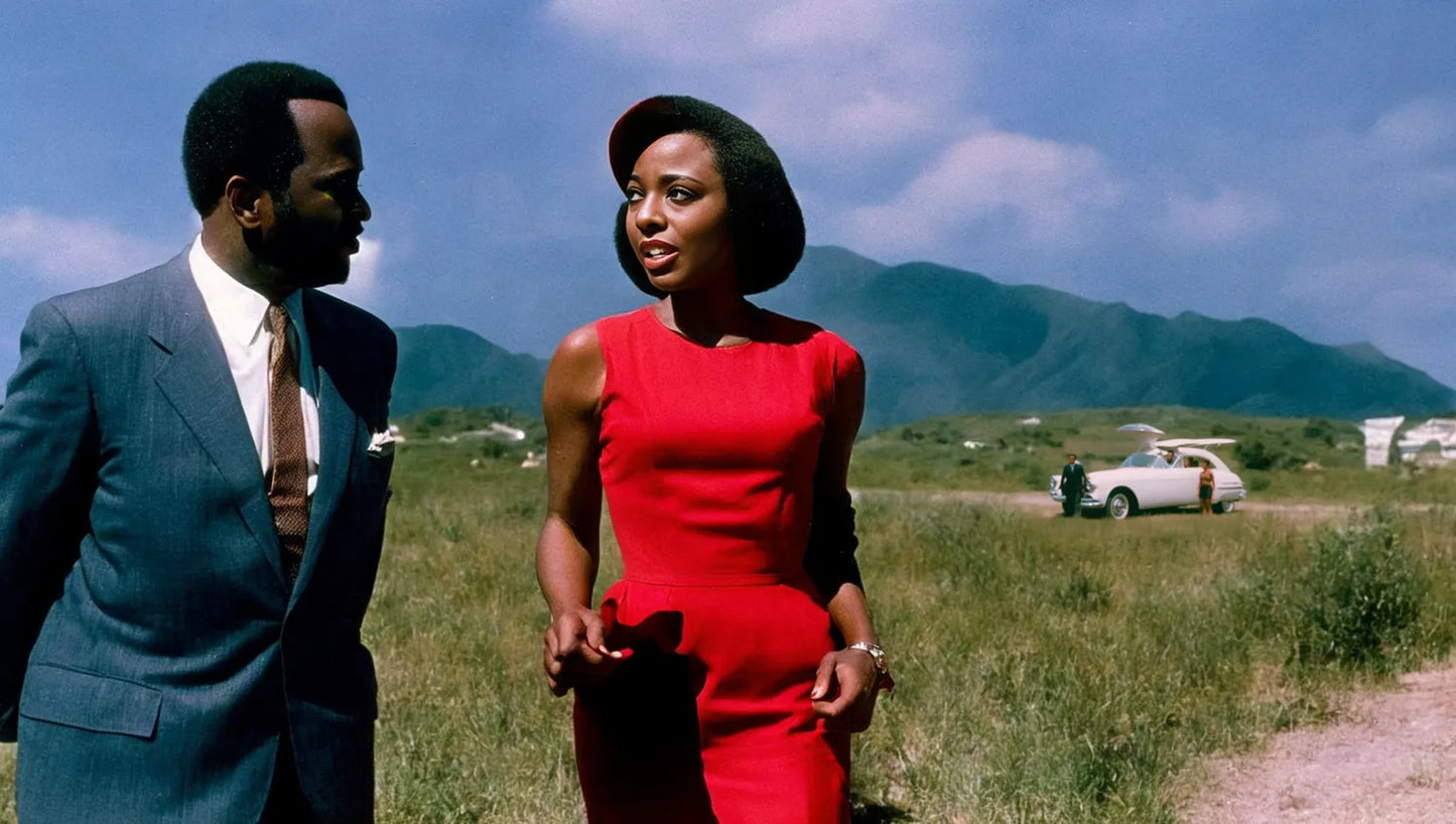 1960s Black Couple in Mississippi Photorealistic Mood Board Action Shot Screenshot StoryVision 