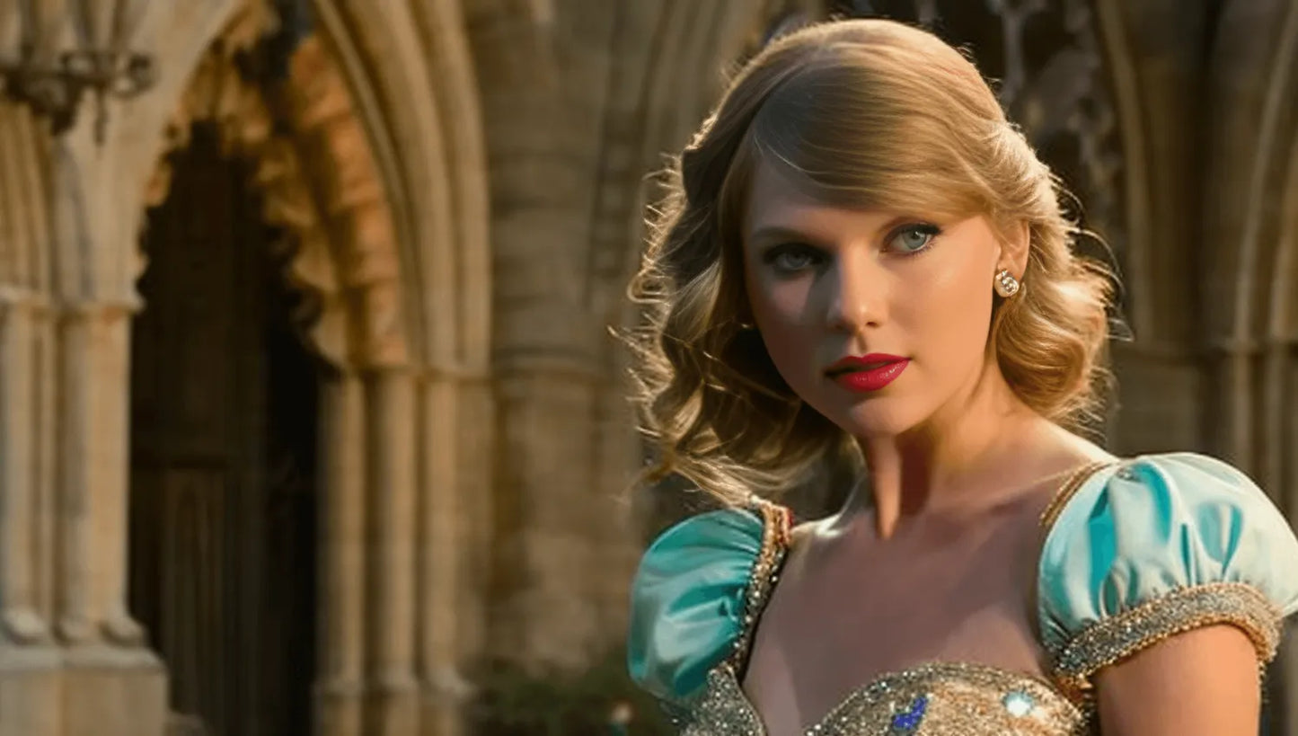 Taylor Swift as Cinderella Photorealistic Mood Board Action Shot Screenshot StoryVision